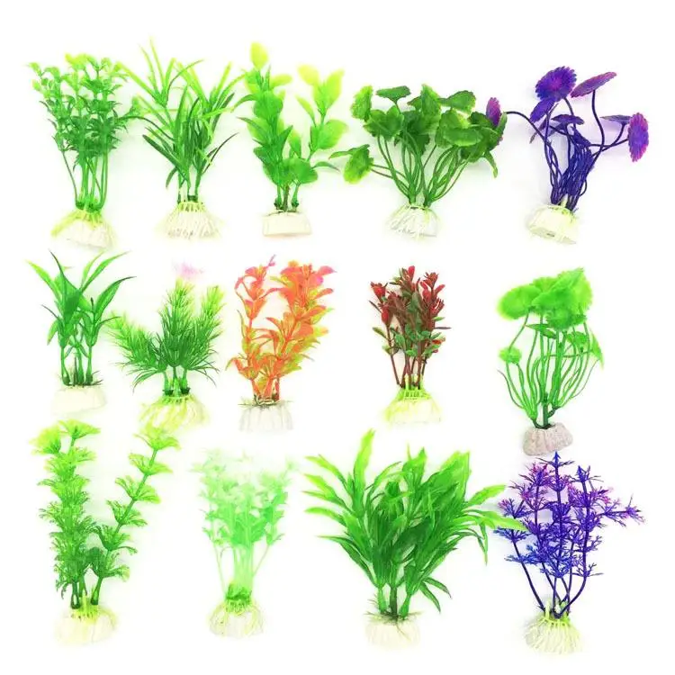 10pcs /lot Artificial Green Colorful Underwater Plant Fish Tank Aquarium Decoration Oranment Decorative Plant