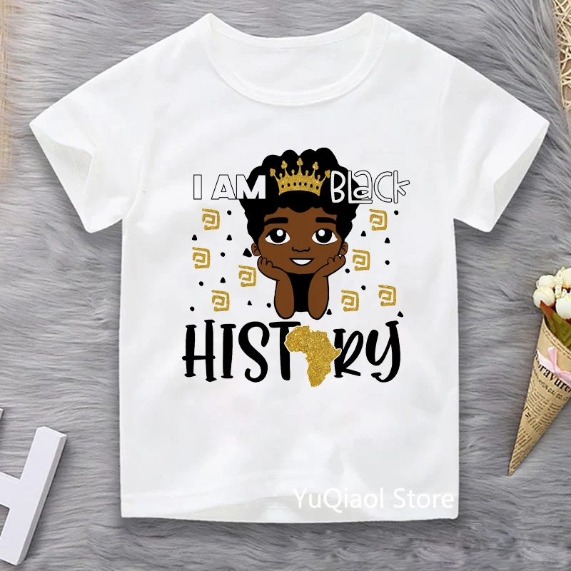 

I Am Black History Cute African American Melanin Boy Print T-Shirt Kids Summer Top BLM Juneteenth Tshirt Children's Clothes Tees