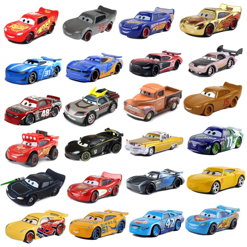 New Disney Pixar 2 3 Toy Car McQueen Jackson Storm 1:55 Cast Metal Alloy Toy Car Model Children\'s Birthday Christmas Gift