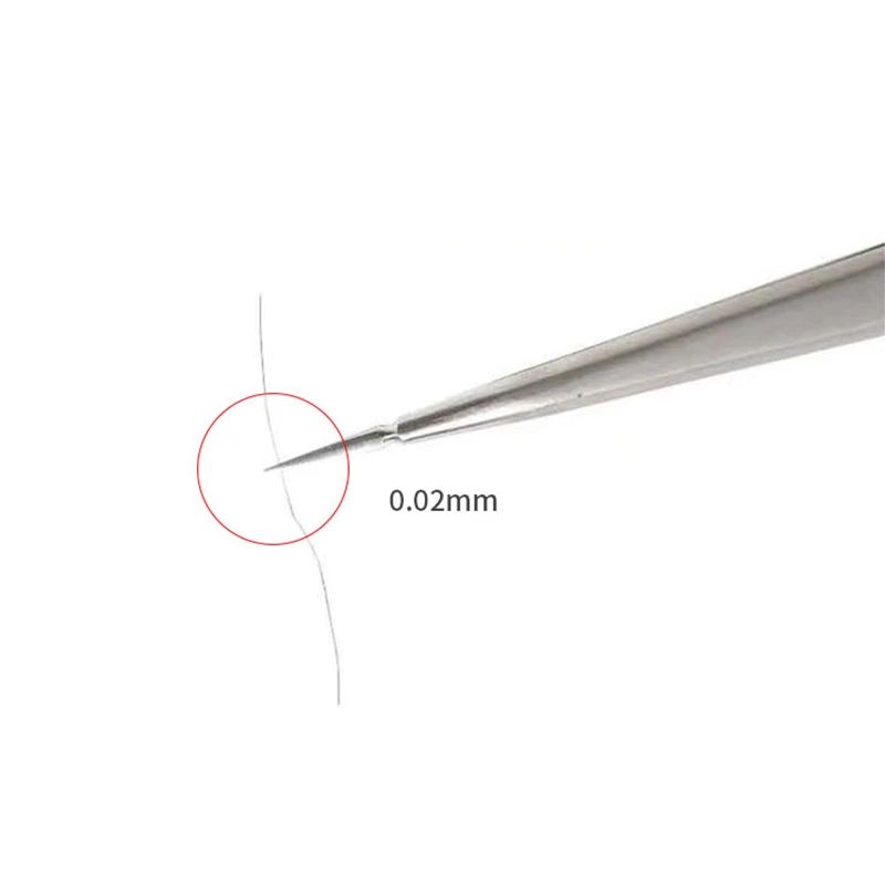 2uul pinça 3d de mão polonesa de alta precisão, pinça afiada de linha voadora super dura para o plantio de estanho chip ic, fórceps de microreparo