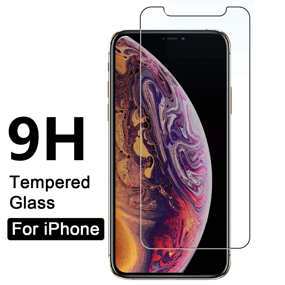 9H Protective Glass for IPhone 11 Pro MAX 2019 X XR XS MAX 7 8 6 S 6S Plus 5 5S 5C SE 4 4S Tempered Glass Screen Protector Film