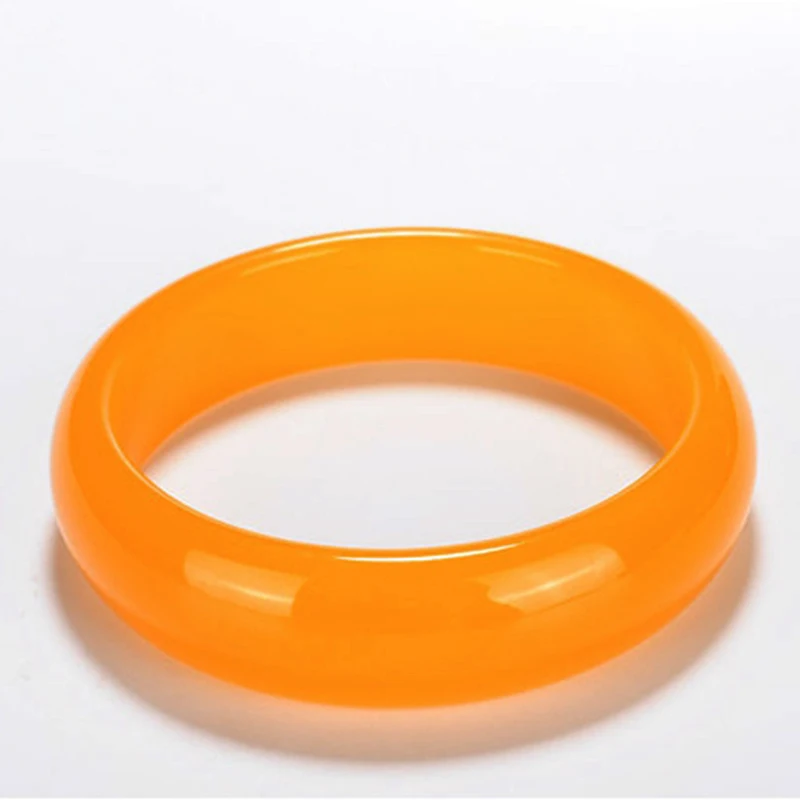 Genuine Natural  Wholesale High Quality Yellow Jade Bangles Natural Stone Lucky Auspicious Jade Bangles Fine  Jewelry