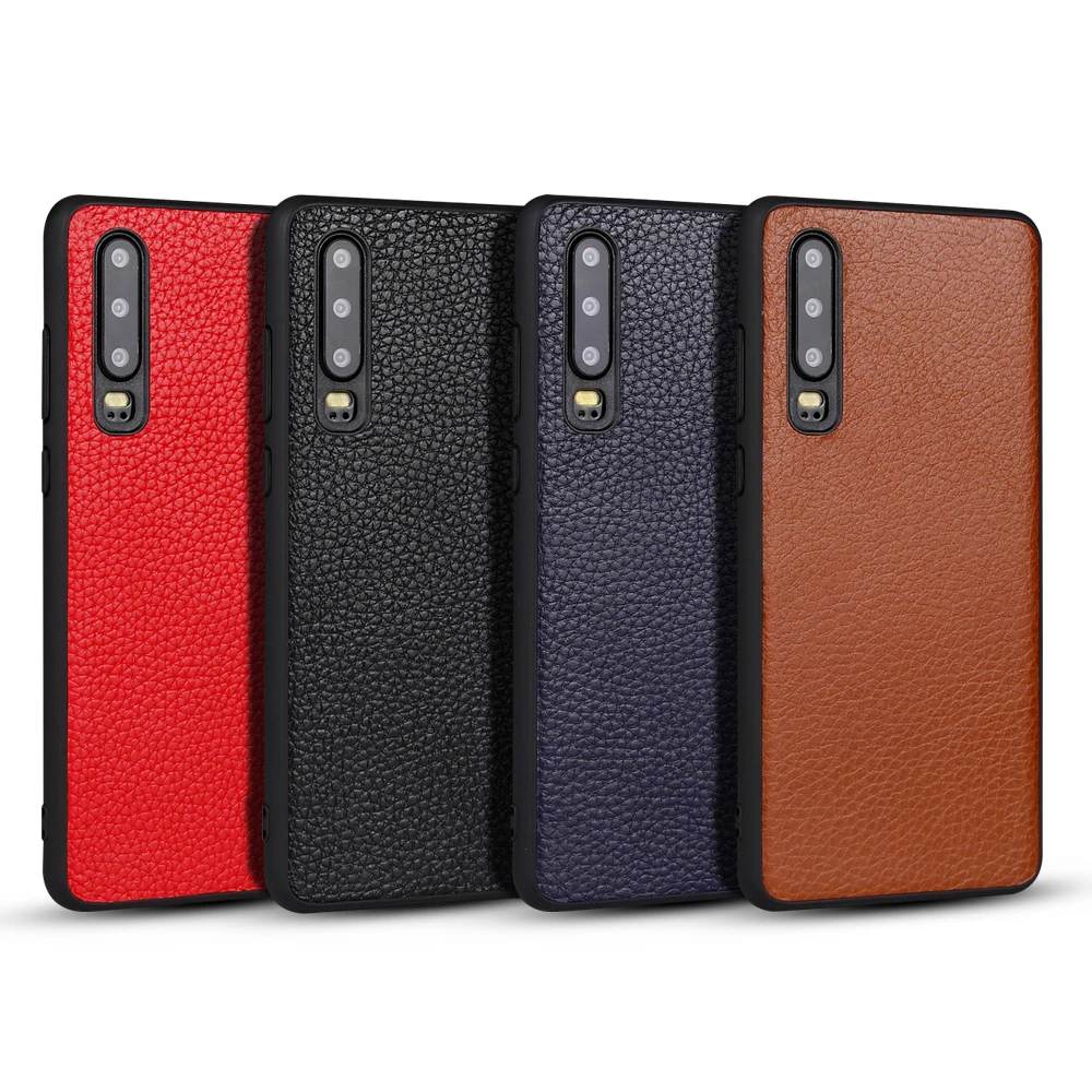 

Lichee Shockproof Full Protective Genuine Leather Cover Case for Huawei P30 Pro Lite P40