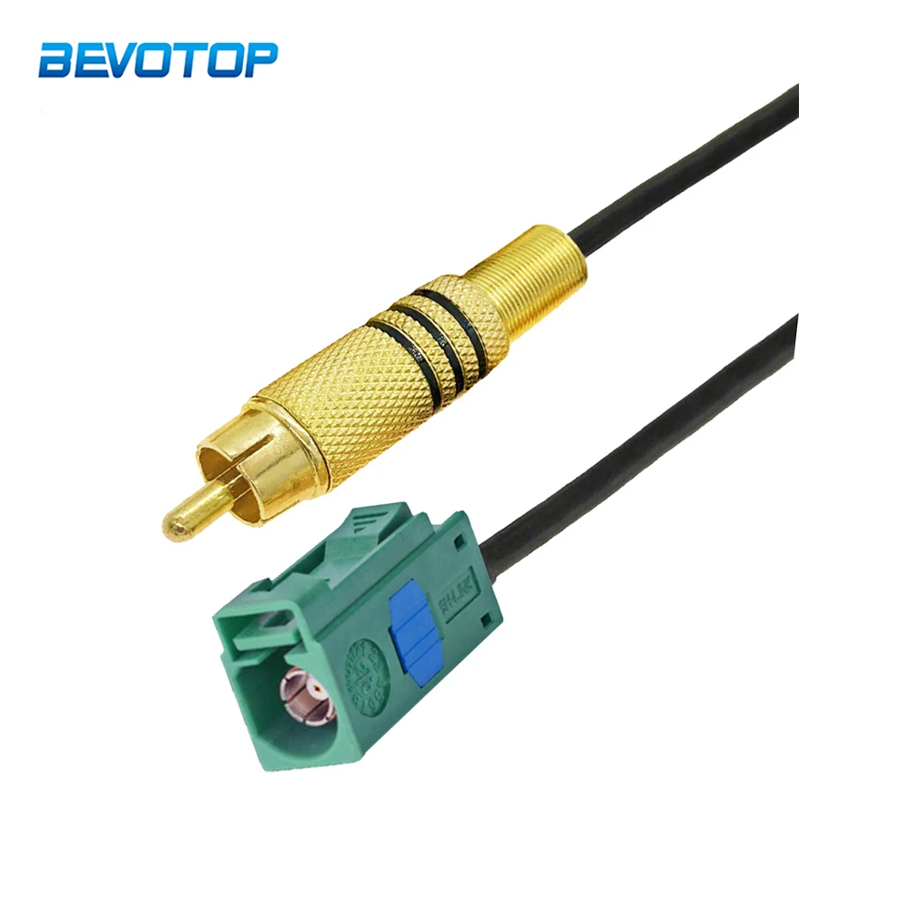 

Green Fakra E Code RAL 6002 Female Jack to RCA Male RG174 Cable TV Video Adapter Pigtail 50 Ohm RF Coaxial Extension Cord Jumper
