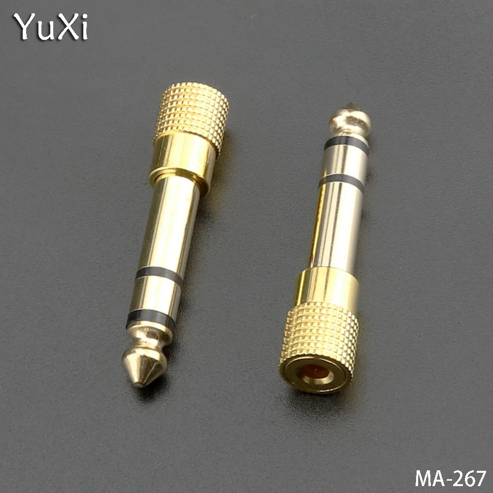 YuXi 2PCS/lot Audio Jack Converter Adapter Stereo Jack 6.35mm Male to 3.5mm Female Audio Plug for Guitar Headset Microphone PC