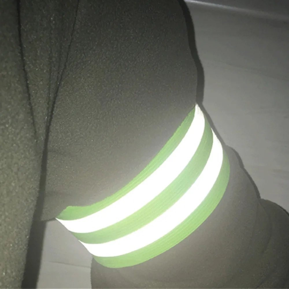 1 Pair Reflective Safe Band Strap Wrist Leg Ankle Fluorescent Green Warning Belt Night Running Cycling Jogging Wristband