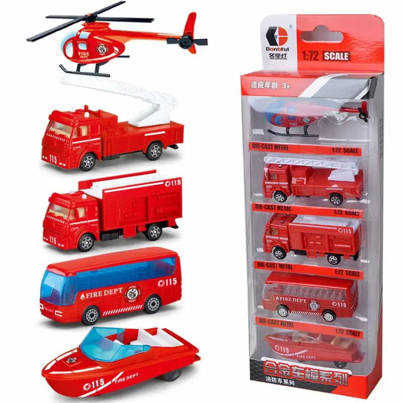 Children\'sToys Baby Engineering Car Set Fire Truck Vehicle Tank Police-Car Alloy Car Gift B159