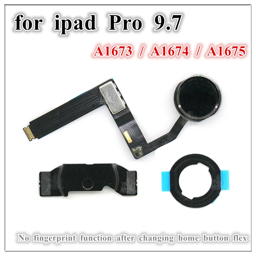 1Pcs Home Button Menu Key Flex Cable Bracket Rubber Gasket Assembly Replacement for iPad Pro 9.7 inch Pro9.7 A1673 A1674 A1675