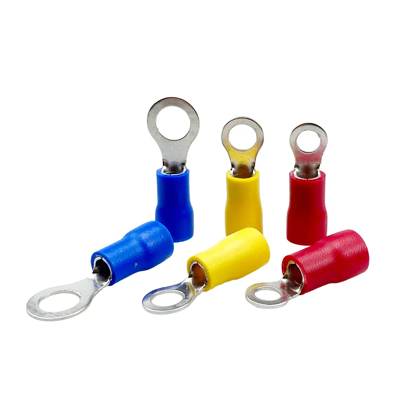 100Pcs/Set RV1 RV2 RV3 Isolierte Blau Ring Terminals Draht Kabel Elektrische Crimp Anschlüsse 16-14 AWG kit M1.25/M2/M 3,5
