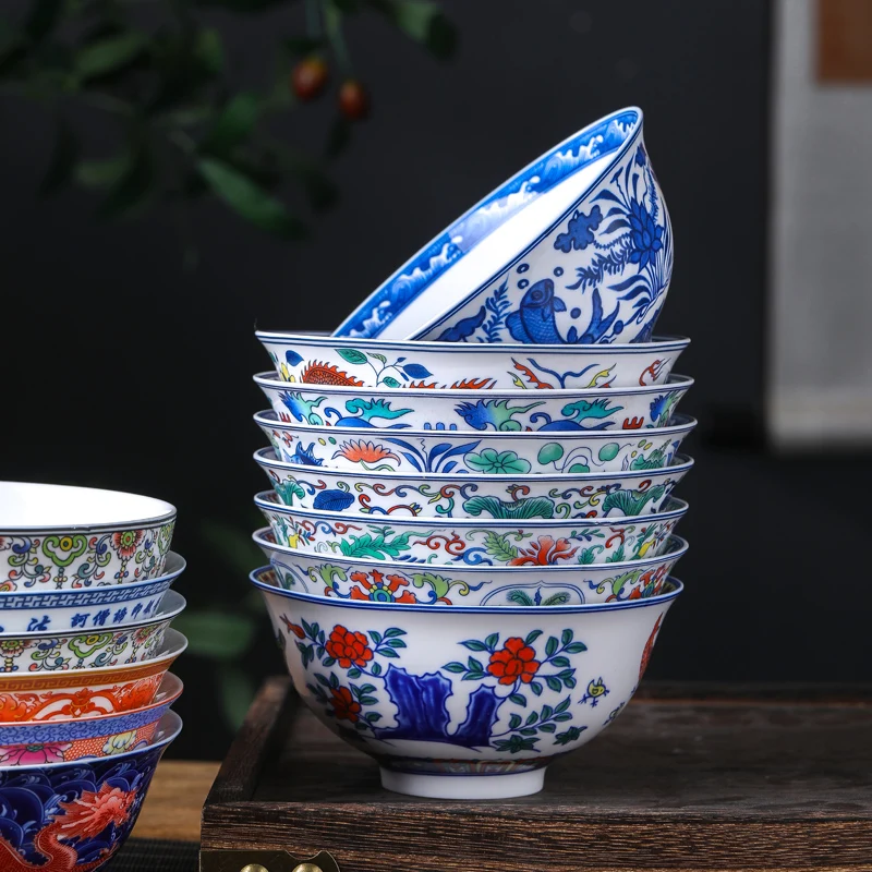 5.5 inch Jingdezhen Chinese Antique Style Tableware Bone china Rice Bowl Ceramic Ramen Soup Bowls Kitchen Accessories Home Decor