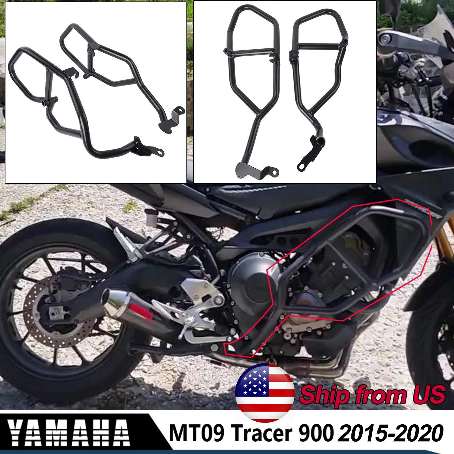 

Motorcycle Crash Bar Engine Guard Protector Bumper For Yamaha MT-09 FJ-09 MT09 FJ MT 09 Tracer 900 GT 2015-2020 Accessories