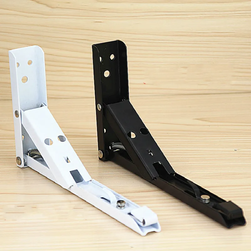 2PCS Steel Storage Table Support Brackets Adjustable Metal Bracket Wall Mounted Table Shelf Brackets Foldable Triangle Bracket