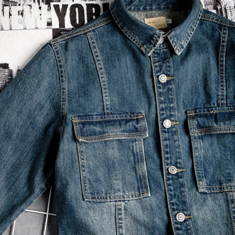 Spring Fall Mens Vintage Detachable Denim Cargo Overalls HipHop Long Sleeve Tops Straight Pants Big Size Rompers Male Jumpsuit