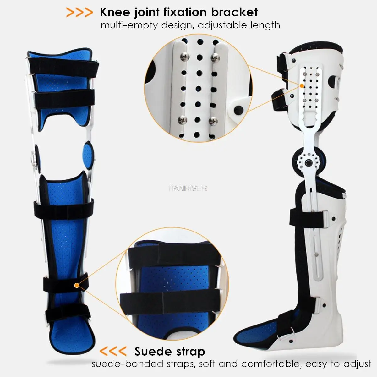 Leg support orthosis fracture protector adjustable calf ankle foot fixation brace orthosis knee joint ankle calf stabilizer