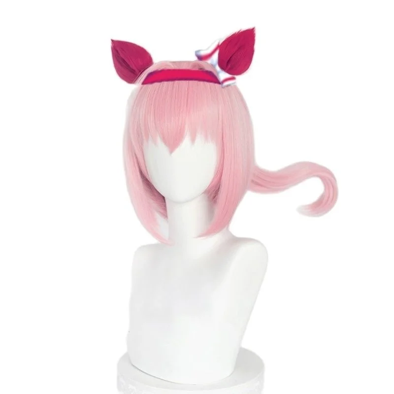 

Uma Musume Haru Urara Cosplay Wig Uma Musume Pretty Derby Pink Ponytail Wig Heat Resistant Synthetic Hair Halloween Party