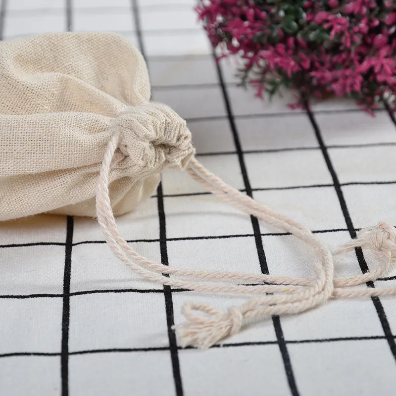 Cotton and linen drawstring sack environmental protection packaging storage seed tea rice sack gift storage bag