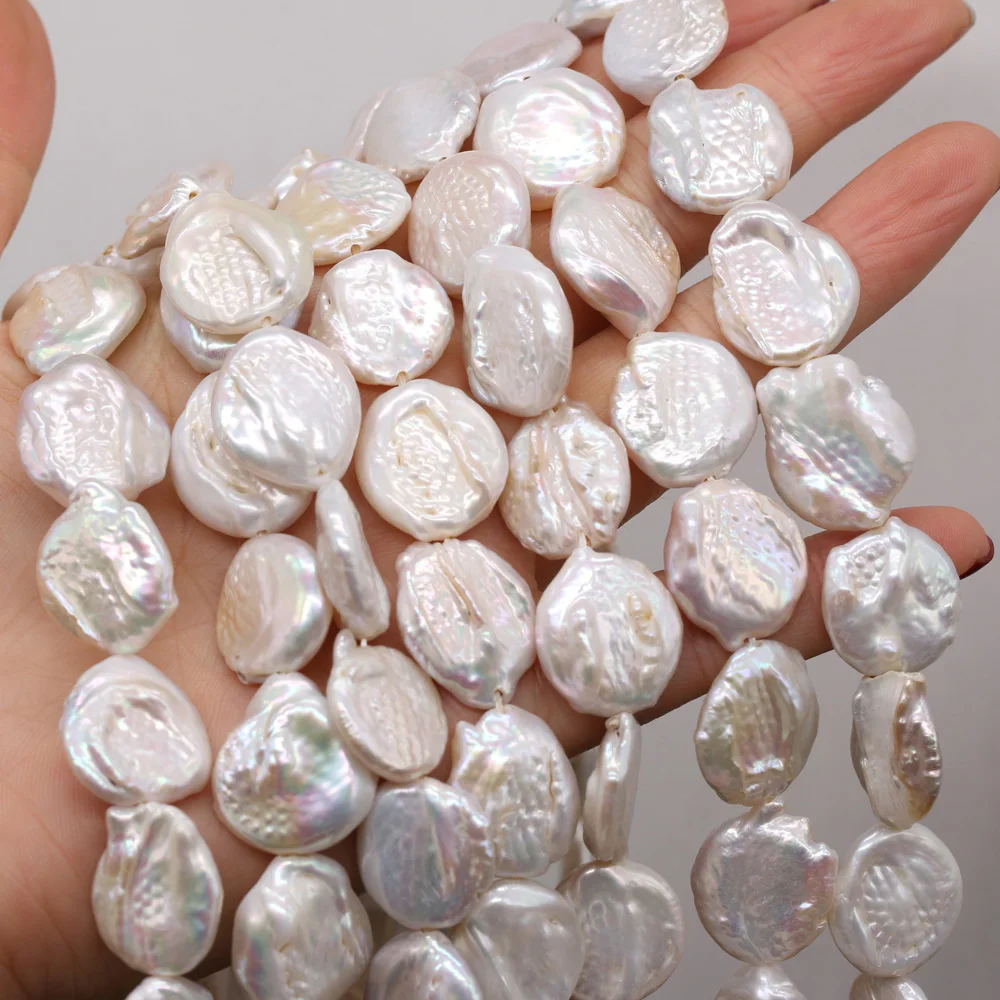 

High Quality 100% Natural Freshwater Baroque Pearl Button Beads for Jewelry Making DIY Elegant Necklace Bracelet Accessorie Gift