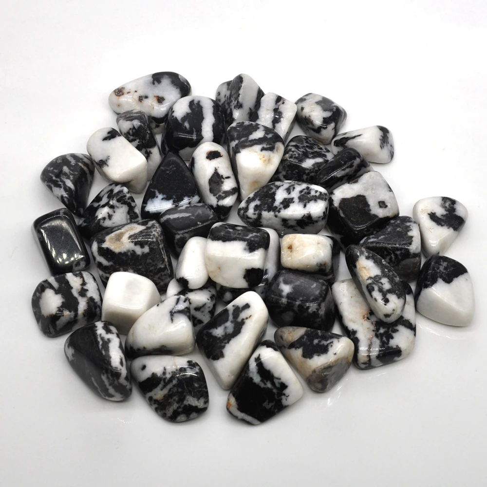 Natural Black&White Zebra Tumbled Stones Bulk Healing Crystals Reiki Polished Gemstones Raw Aquarium