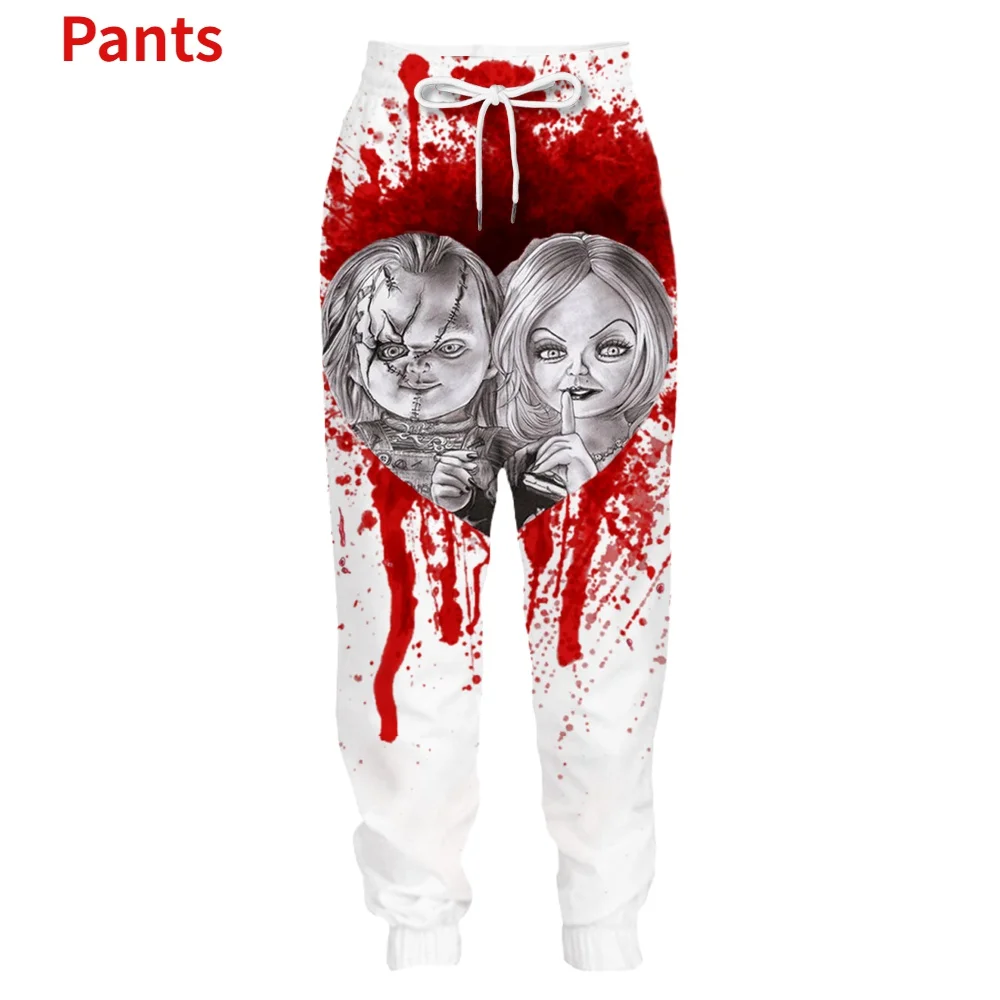 New 3D Printing Bride of Chucky Causal  Fashion Men Women Tracksuits Crewneck Hip Hop Pants  Plus Size S-7XL Streetwear