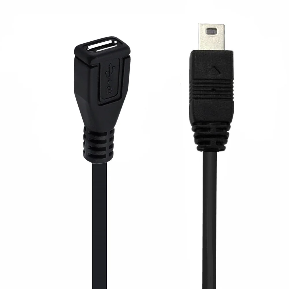 USB صغير نوع A ذكر إلى مايكرو USB B أنثى 90 درجة أعلى أسفل محول الزاوية اليمنى اليسرى 25 سنتيمتر