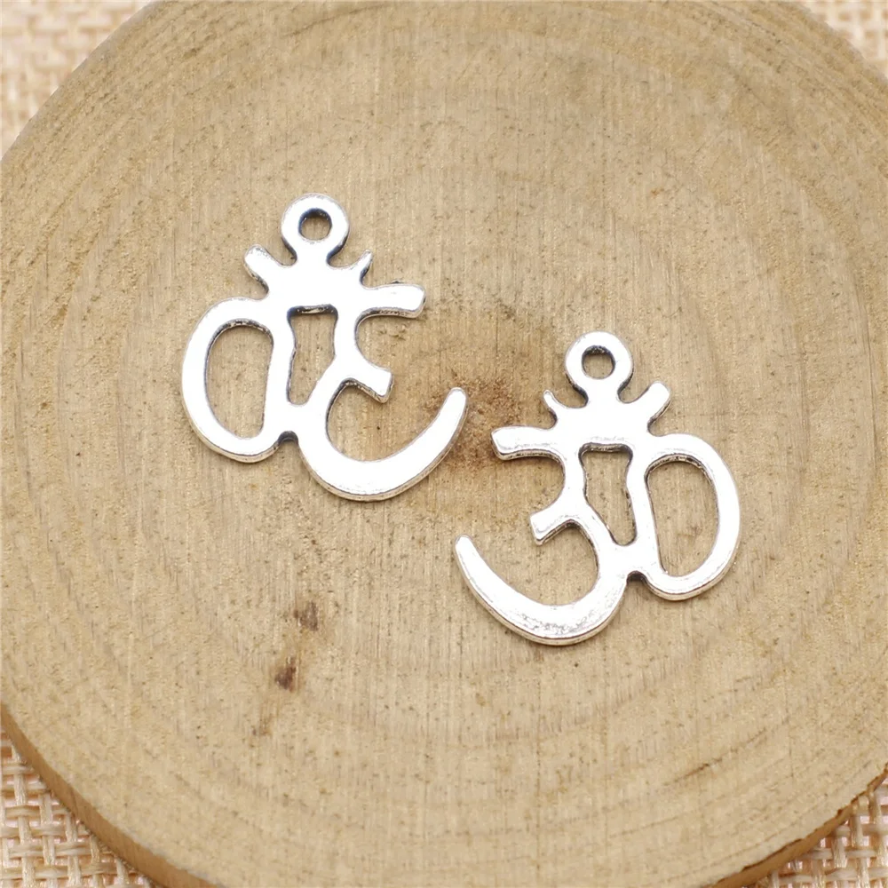 

200pcs 19x17mm Om Pendant Charm For Jewelry Making Antique Silver Color Antique Bronze Color Jewelry Findings