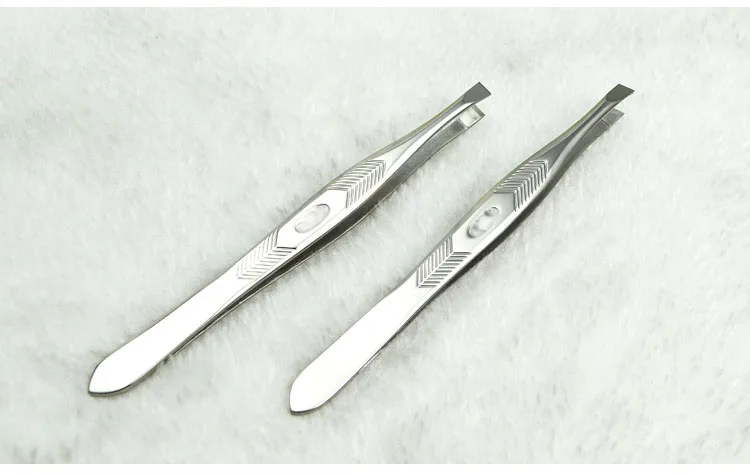 작은 족집게 2pcs 눈썹 족집게 메이크업 클립 얼굴 코 헤어 리무버 미용 도구 속눈썹 눈썹 경사 팁 플랫 페이셜 메이크업