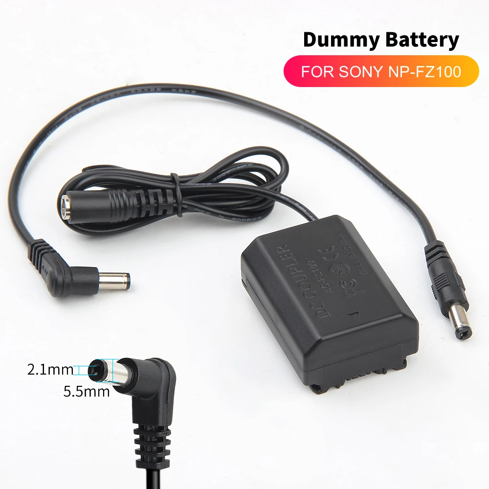 NP-FZ100 Dummy Battery NPFZ100 Coupler for Sony ILCE-9 Alpha A9 A7RM3 A7RIII A7M3 A7R4 camera with monitor 8.4V DC Power Adapter