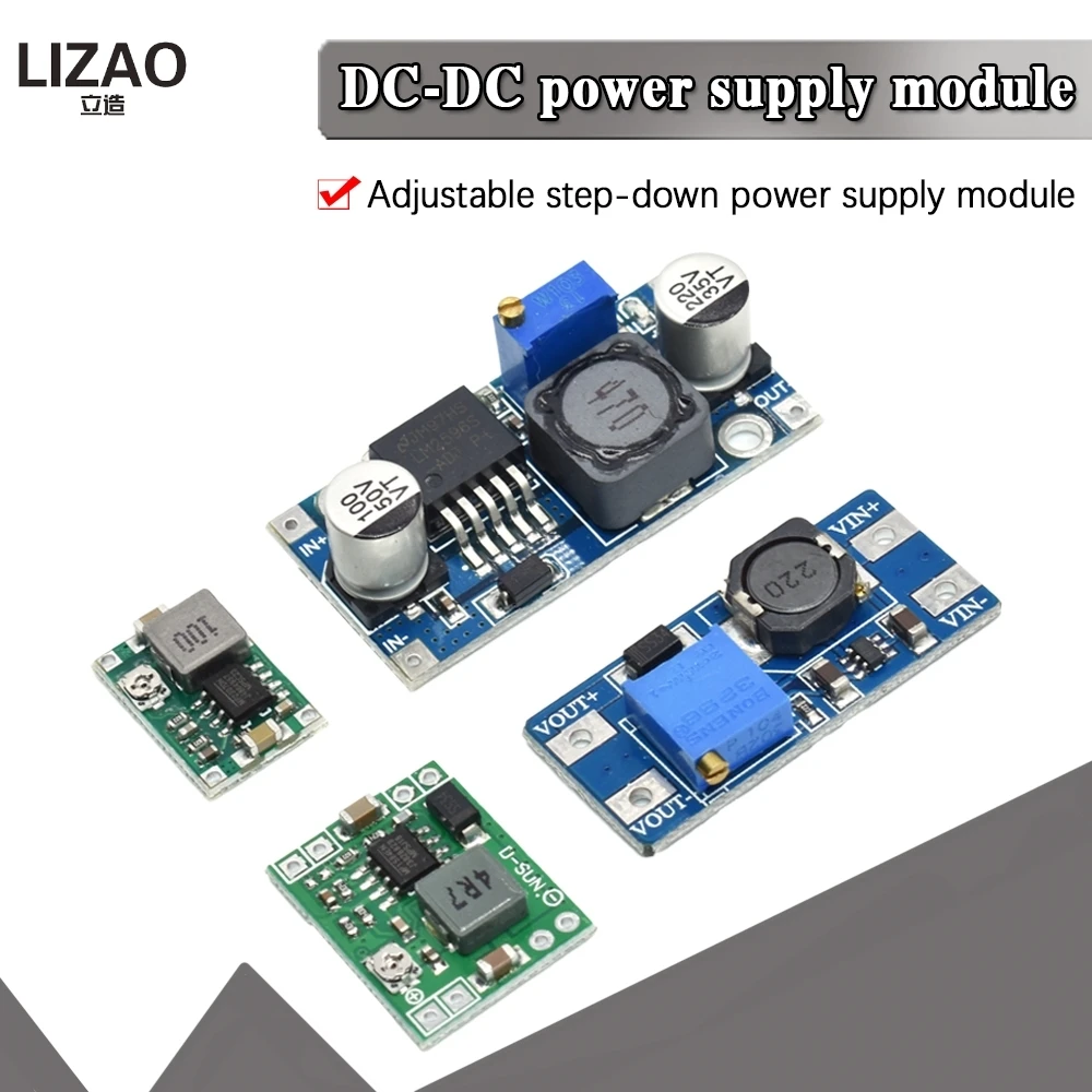 DC-DC napięcie stabilizowane zasilanie moduł regulowany doładowania i regulator napięcia typu buck moduł LM2596S-ADJ MT3608 MP1584EN