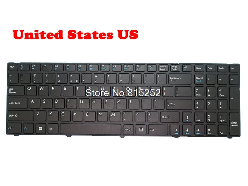 

Laptop Keyboard For MEDION AKOYA P7645 MD60284 MD60328 MD60437 MD60438 MD60610 MD60610 MD60636 With Frame English UI