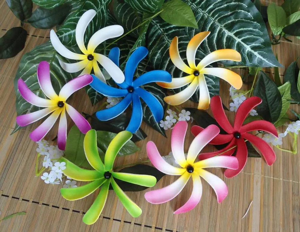 Free Shipping 10F48-1 80pcs/ lot 10CM 8 colors Foam tiare hair pick w SHELL PEARL  women  hair accessories Hawaii flower