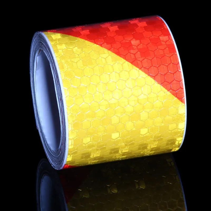 3M Reflecting Tape Stickers For Moto Honeycomb Motorcycle Stickers Trailer Cars Yellow Black Reflective Tape Self Adhesive Decal