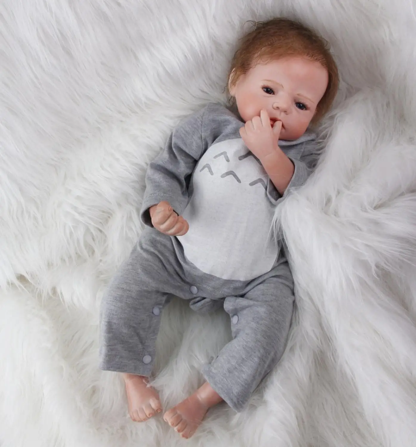 ZIYIUI Reborn Doll 55 Cm 22 Inch Realistic Silicone Vinyl Boy Soft Cloth Body Fashion Toy Children's Birthday Gift