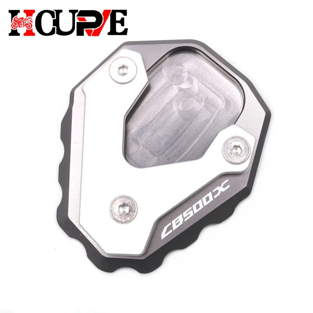 Motorcycle CNC Kickstand Voet Zijstandaard Extension Pad Ondersteuning Plaat Vergroten Stand Voor CB500X CB500X CB500X 2019-2023