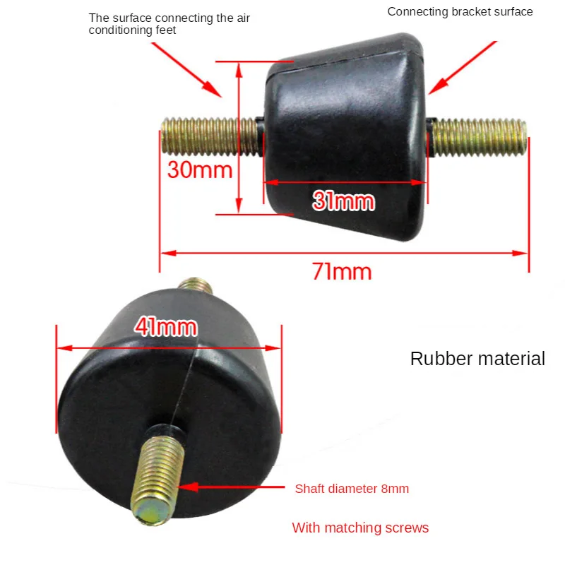 Zestaw czterech wsporników klimatyzatora Stopki amortyzatora klimatyzacji Amortyzacja jednostki zewnętrznej klimatyzacji