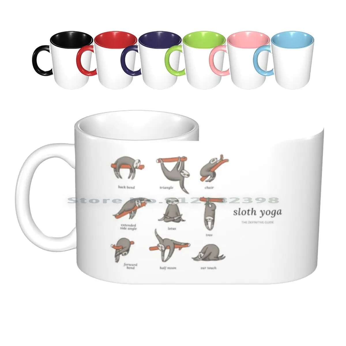 Sloth Yoga-The Definitive Guide Ceramic Mugs Coffee Cups Milk Tea Mug Sloth Sloths Three Toed 3 Toed Cute Adorable Kawaii