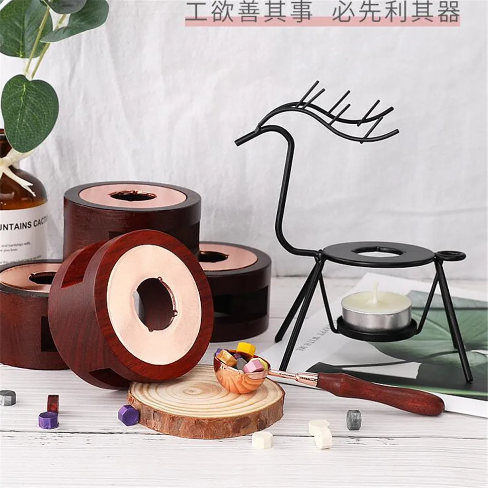 Deer Shape Retro Wax Seal Stamp, Metal Stick, Sealing Wax Furnace, Stove Warmer, Melting Glue, Spoon Tool