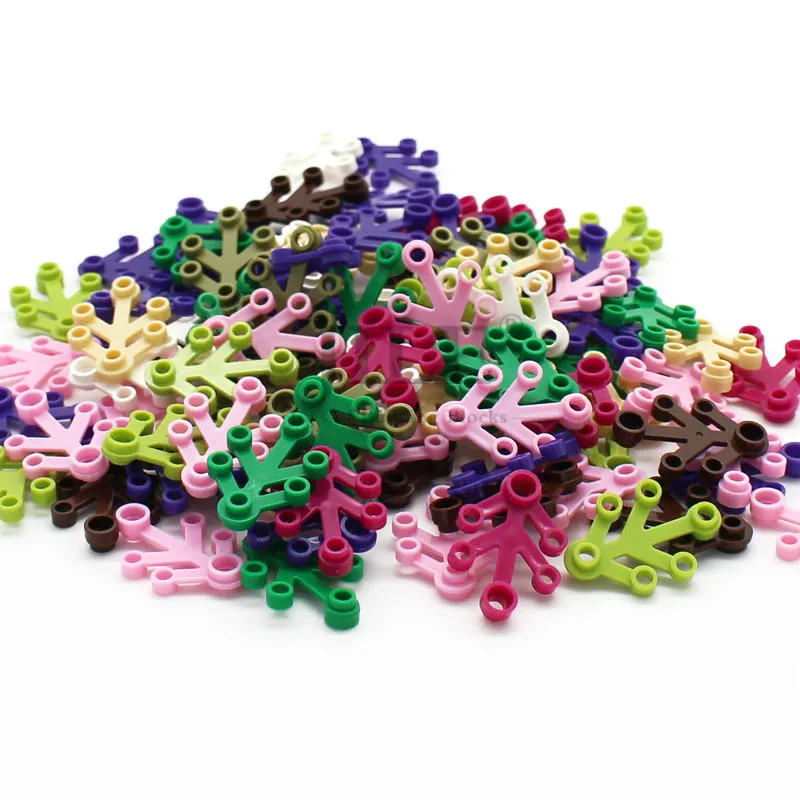 50pcs Moc Plant Leaves 4x3 with 6 Hole 2423 Tree Leaf Garden View DIY Building Blocks Bricks Compatible House Assembles