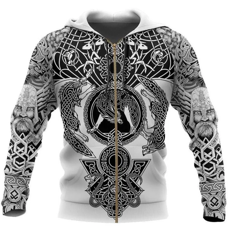 Fenrir Wolf Valknut Tattoo 3d Geprint Heren Hoodies Harajuku Mode Capuchon Herfst Unisex Hoodie Sudadera Hombre