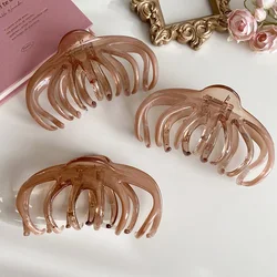 Fashion Tortoiseshell Big Crab Hair Claw Barrette Clips Women 10.5CM Transparent Plastic Ponytail Holder Clamp Hair Accessories