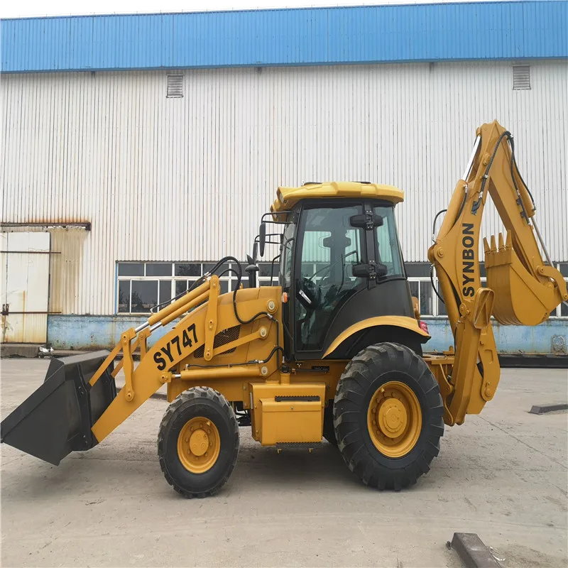 Powerful Excavation Loading Machine Excavator Bucket  Backhoe Loader SY747