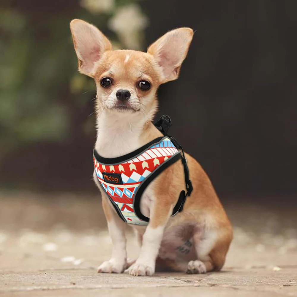 Cute Reflective Small Dog Cat Harness Vest Indian Print Puppy Cat Harness Mesh Harness for Small Dogs Cat Chihuahua Yorkshire