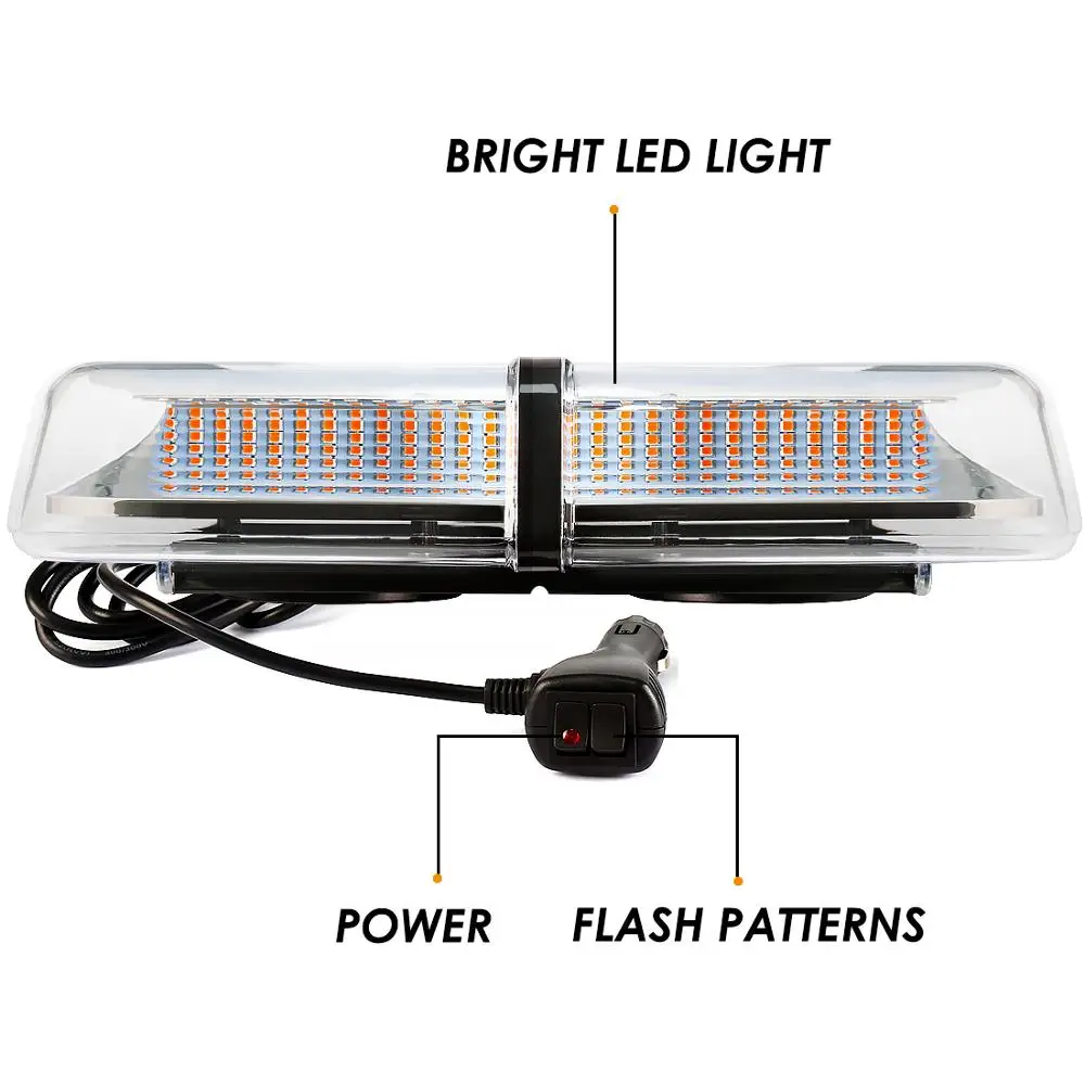 12V 24V Amber Yellow Truck Car Led Strobe Roof Lights Becaon Police Emergency Rescue Magnetic Vehicle Ambulance 72SMD
