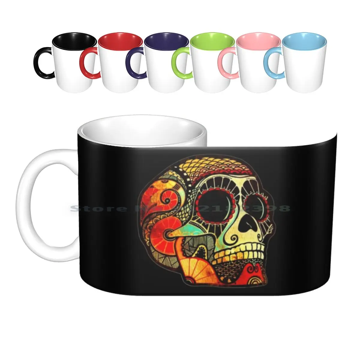 Grunge – tasses en céramique, café, lait, thé, sucre, crâne, bonbons, Macabre, Muertos, tatouage, Chaos, El Dia De Los Muertos