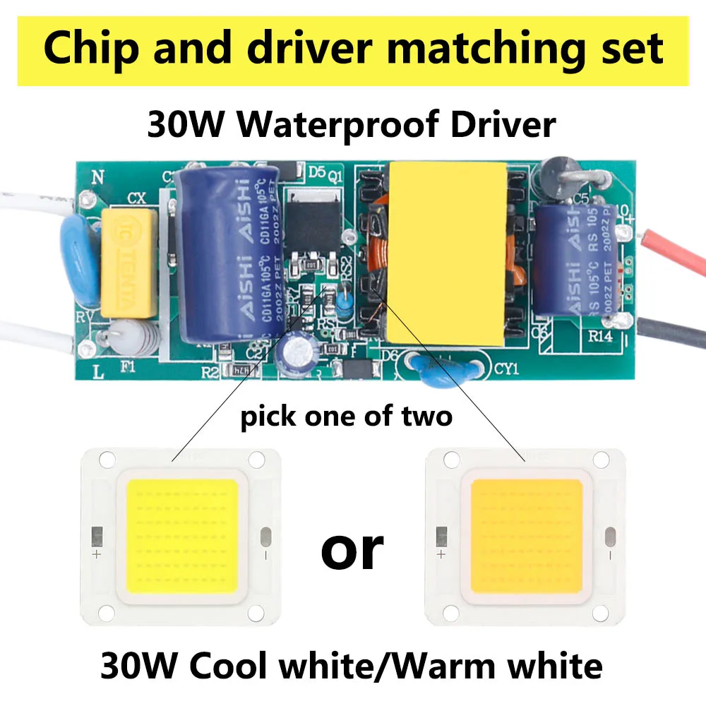 Imagem -03 - Potência Led Chip Smd Cob Lâmpada 10w 20w 30 50w 70w 100w para Projector Lâmpadas Holofotes Flip Chip 3034v Colocação Unidade Diy Alta