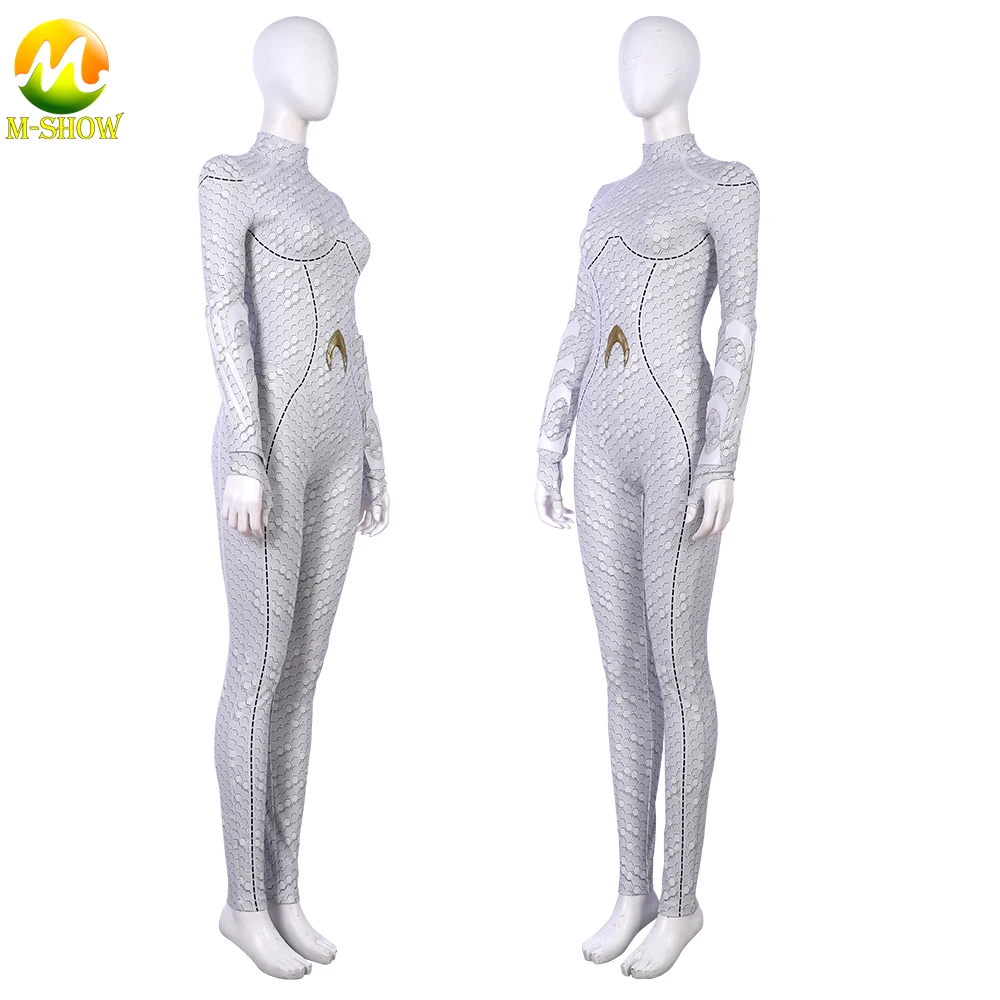 Superhero Atlanna Cosplay Costume Queen Jumpsuit with Boots Halloween Zentai Suit for Adult Women Custom Made