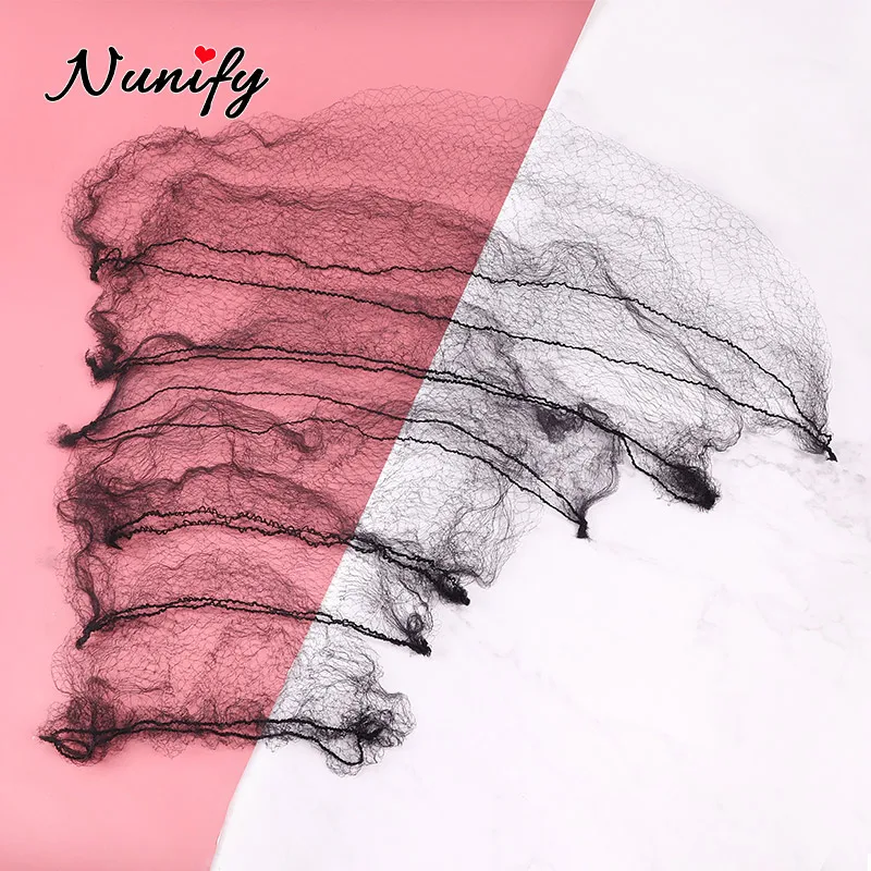 

Nunify Wholesale Hairnets Nylons For Hair Styling Invisible Disposible Wig Cap Net Black 20Pcs/Lot Short Long Wig Net