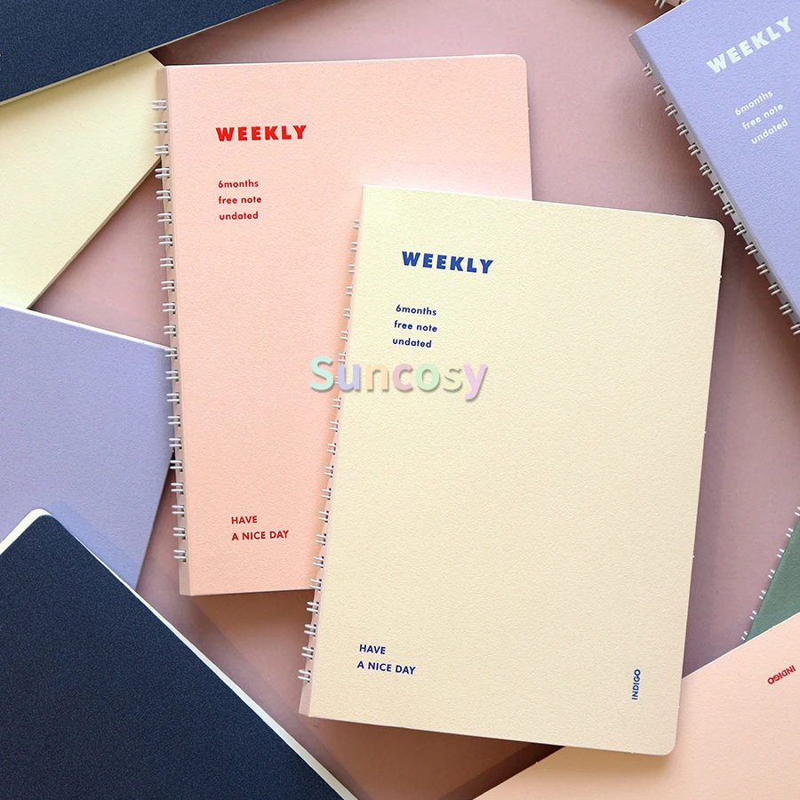 Korea Indigo Weekly Diary 6months Free Note Undated, Weekly