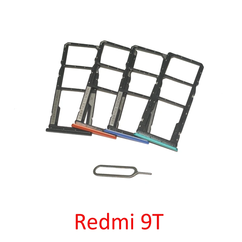 Phone SIM SD Card Trays For Xiaomi Redmi 9T New Chip Card Slot Holder Drawer Part Black Blue For Redmi 9T With Tool