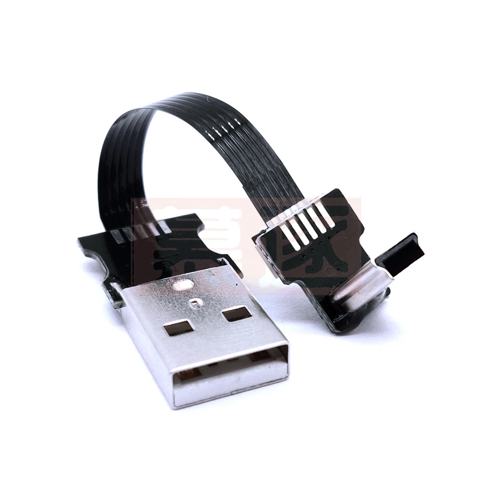 FPC USB data cable A male to micro Micro B B 5-pin male 90-degree adapter charging synchronization up/down/left/right corner