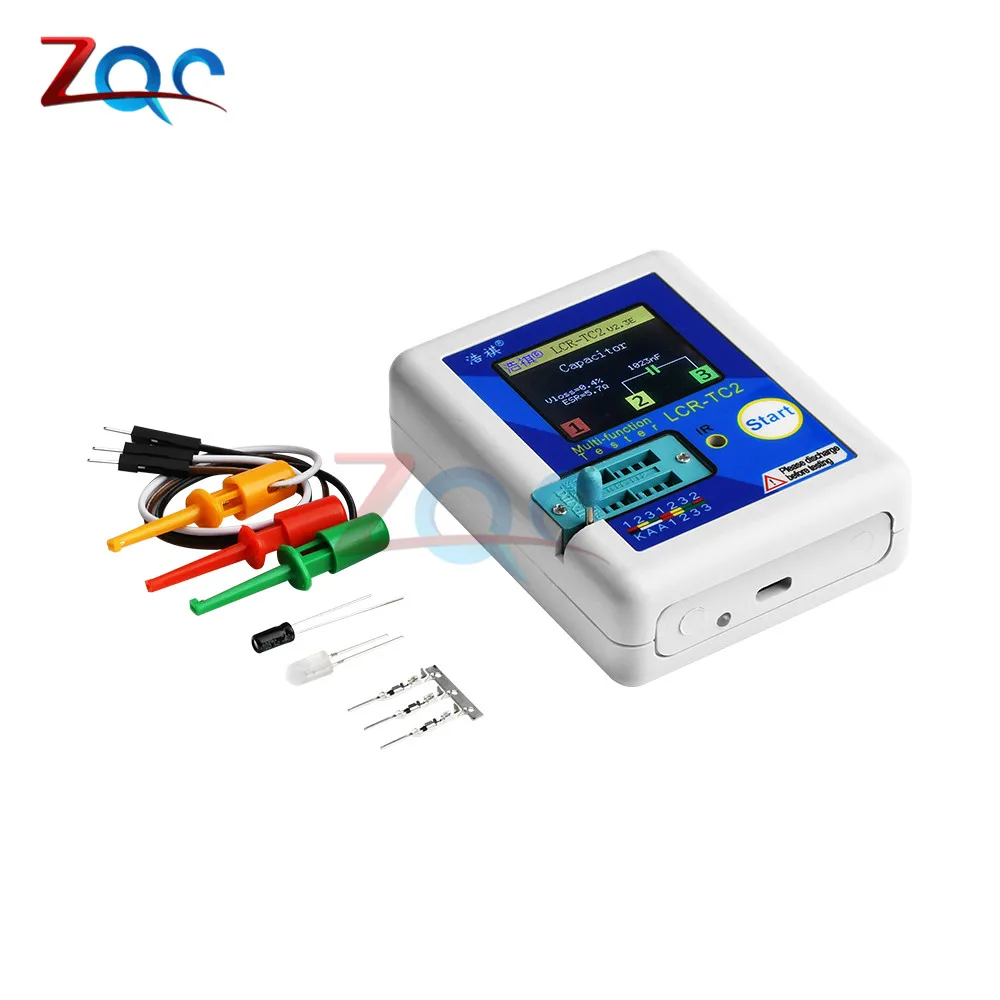 LCR-TC2 Multimeter Transistor Resistor Diode Triode Capacitance Tester ESR/MOS/PNP/NPN LCR MOSFET TFT LCD Display Screen Monitor